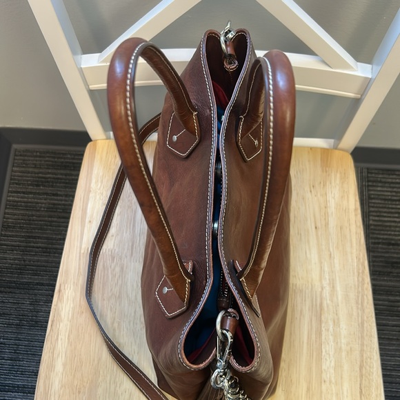 Lux Cavalcanti Genuine Brown Leather Crossbody Purse with Tassels Made in Italy - Picture 7 of 13